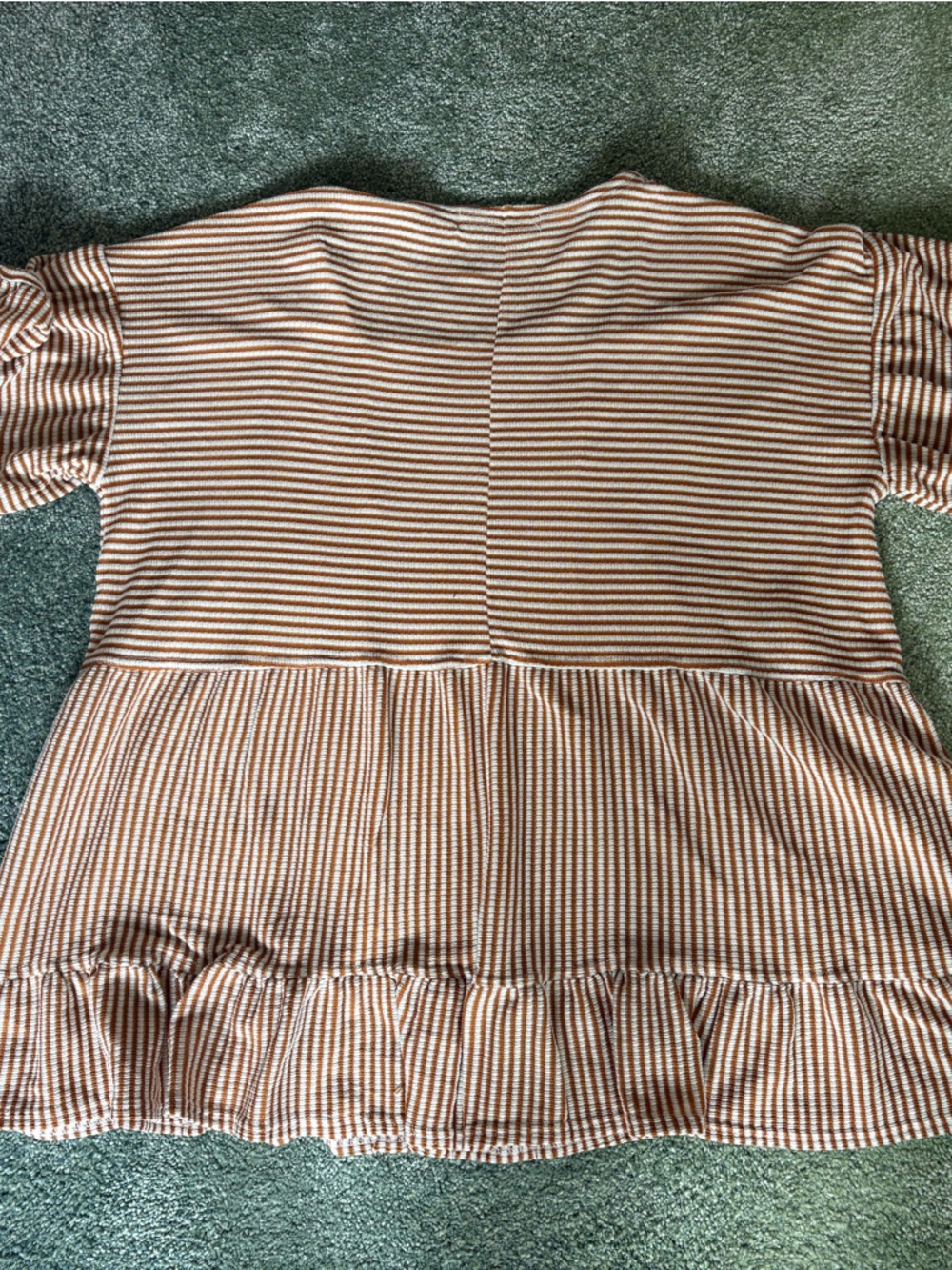 Free People Brown and White Striped Peplum Swim Coverup Top - Picture 3 of 4